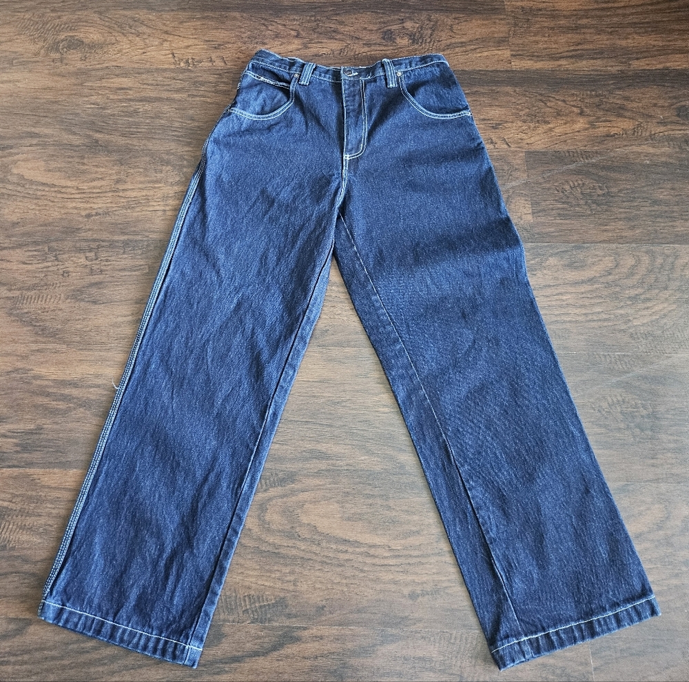 Vintage Y2K Garment Stage Baggy Wide Leg Denim Jeans - Men’s Size 36